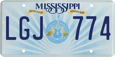 MS license plate LGJ774