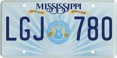 MS license plate LGJ780