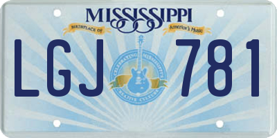 MS license plate LGJ781