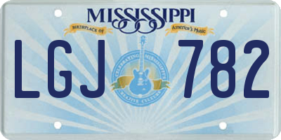 MS license plate LGJ782