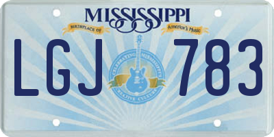MS license plate LGJ783