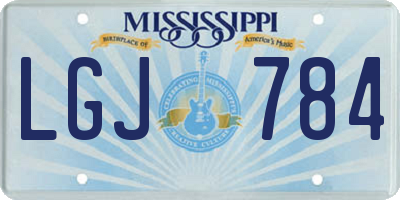 MS license plate LGJ784