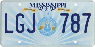 MS license plate LGJ787