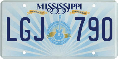 MS license plate LGJ790