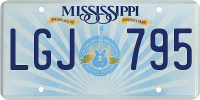 MS license plate LGJ795