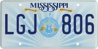MS license plate LGJ806