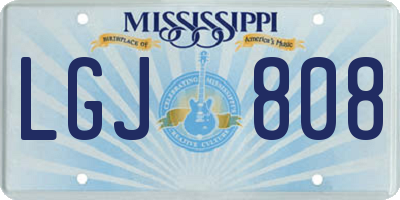 MS license plate LGJ808