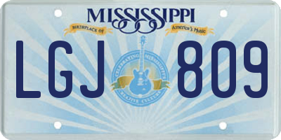 MS license plate LGJ809