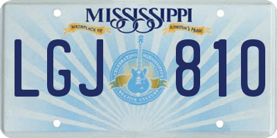 MS license plate LGJ810