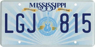 MS license plate LGJ815