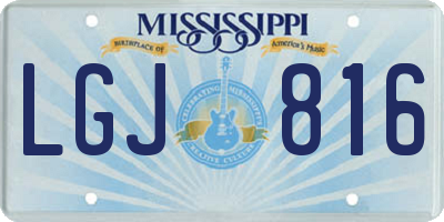 MS license plate LGJ816