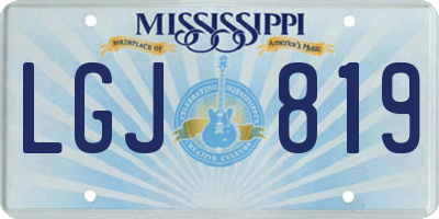 MS license plate LGJ819