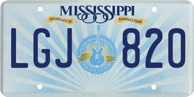 MS license plate LGJ820