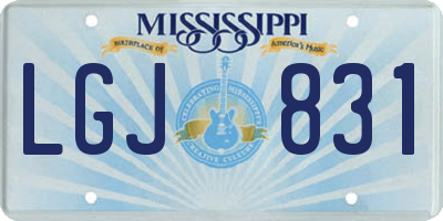 MS license plate LGJ831