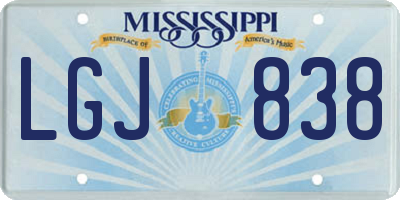 MS license plate LGJ838