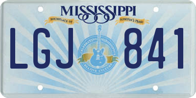MS license plate LGJ841