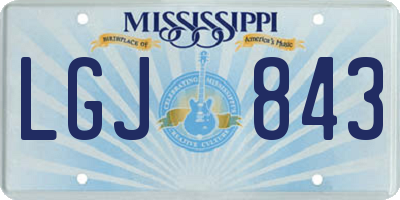 MS license plate LGJ843