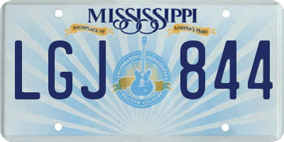 MS license plate LGJ844