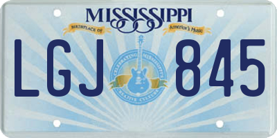 MS license plate LGJ845