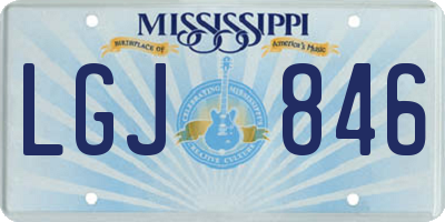 MS license plate LGJ846