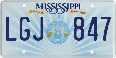 MS license plate LGJ847