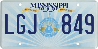 MS license plate LGJ849