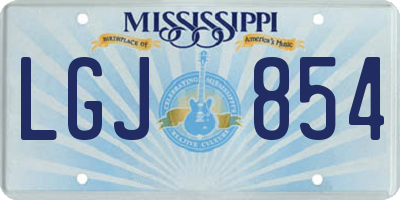 MS license plate LGJ854