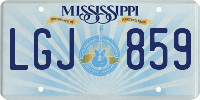 MS license plate LGJ859