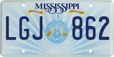 MS license plate LGJ862