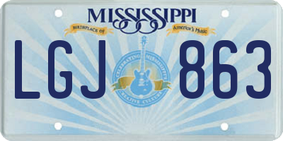 MS license plate LGJ863
