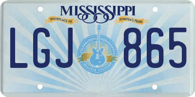 MS license plate LGJ865