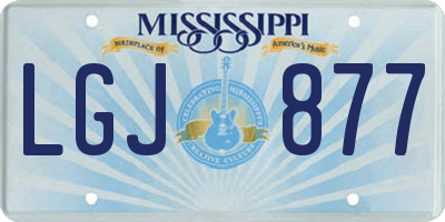 MS license plate LGJ877