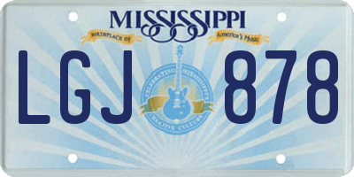 MS license plate LGJ878