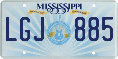 MS license plate LGJ885