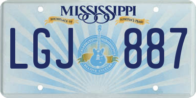 MS license plate LGJ887