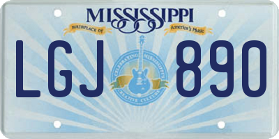 MS license plate LGJ890