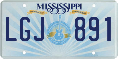 MS license plate LGJ891