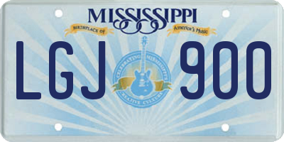 MS license plate LGJ900