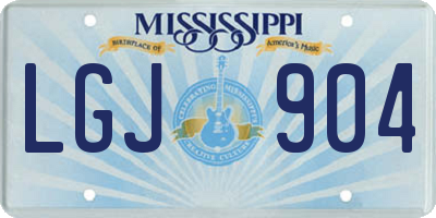 MS license plate LGJ904