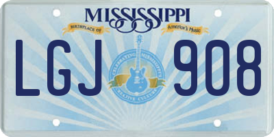 MS license plate LGJ908