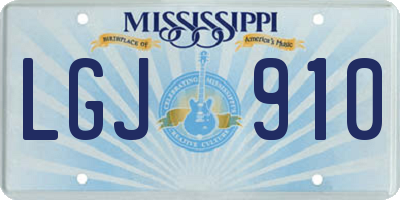 MS license plate LGJ910