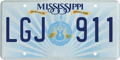MS license plate LGJ911