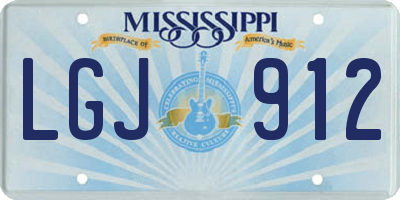 MS license plate LGJ912