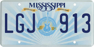 MS license plate LGJ913