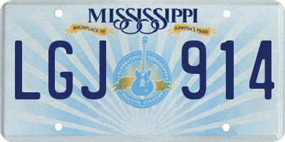 MS license plate LGJ914