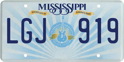 MS license plate LGJ919