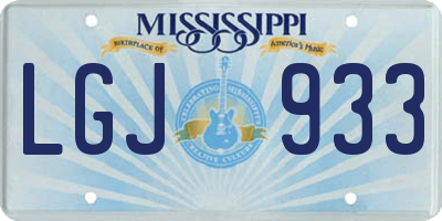 MS license plate LGJ933
