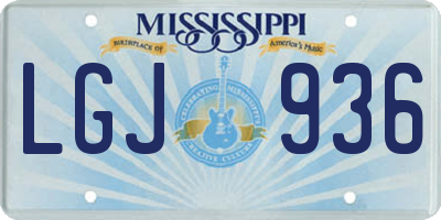 MS license plate LGJ936