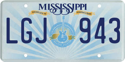 MS license plate LGJ943