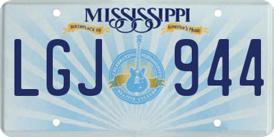 MS license plate LGJ944